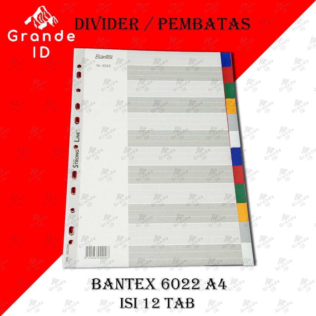 

DIVIDER BANTEX 6022 A4 ISI 12 TAB INDEX PEMBATAS FILE