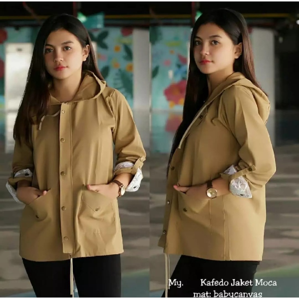 Jaket wanita canvas cafedo brasil - jaket wanita termurah - jaket wanita harga grosir