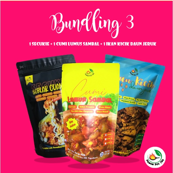 Bundling 3 (Cumi Lumur Sambal, Seblak Cuankie & Ikan Kicik Daun Jeruk) by Pawonkos799 - 100% HALAL n