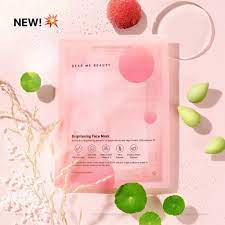 DEAR ME BEAUTY Brightening Face Mask 2% Niacinamide + Vitamin C + Centella Asiatica + Lychee Extract