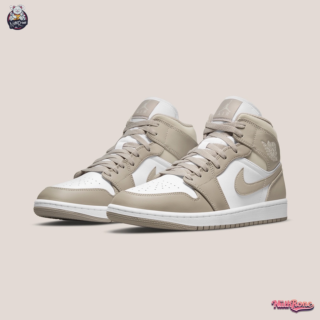 Nike Air Jordan 1 Mid "Linen" Colour : College Grey/White/Light Bone