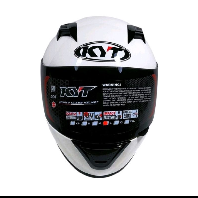 Helm KYT R10 Original White Solid/ Helm KYT R10 Putih - Charmoto