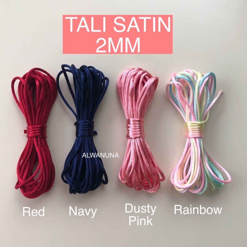 

5 meter Bahan gelang kalung penahan masker tali satin cina 2mm duckbill kf94 kn95