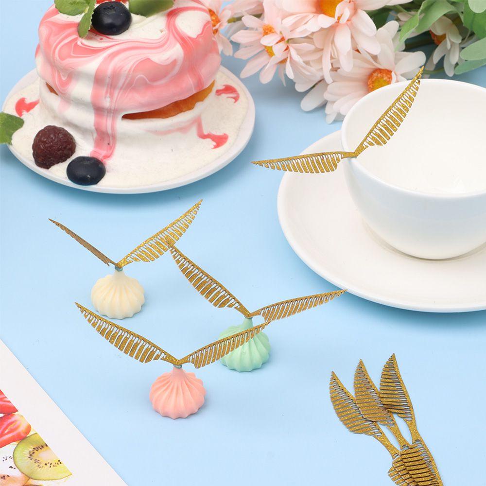 R-flower 50Pcs Hollowed Wings Cupcake Toppers Dekorasi Pesta Ulang Tahun Wings Coklat Dekorasi