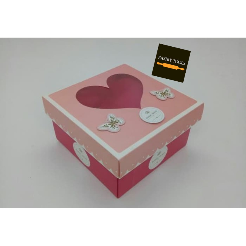 

PURE & FRESH CAKE BOX (PINK) UK. 16 X 16 X 9 CM PACK ISI 10 PCS dus kue