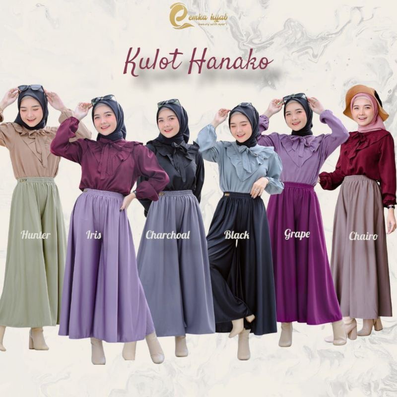 HANAKO KULOT & ROK PLISKET BY EMKA HIJAB