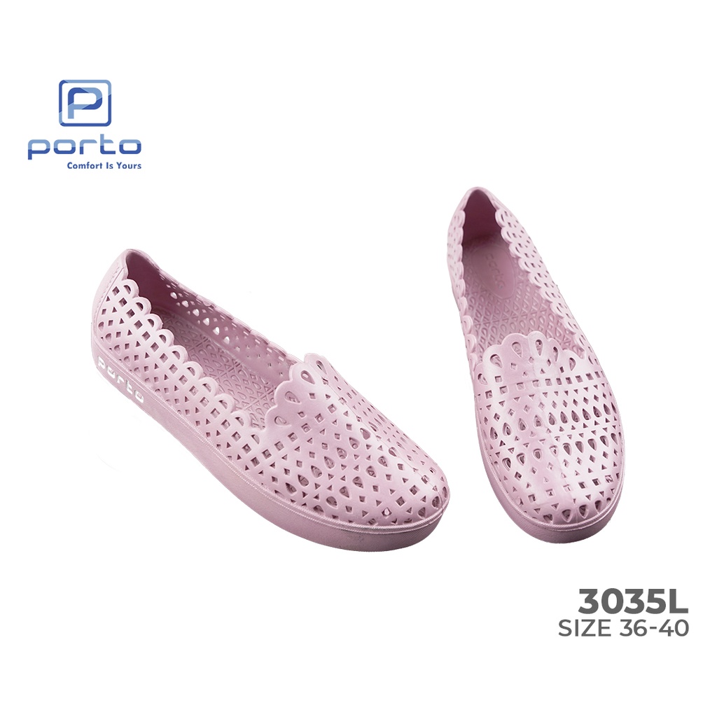 3035L - Porto Leveling Sepatu Wanita Slip On Casual Nyaman Bagus Berkualitas Original Porto