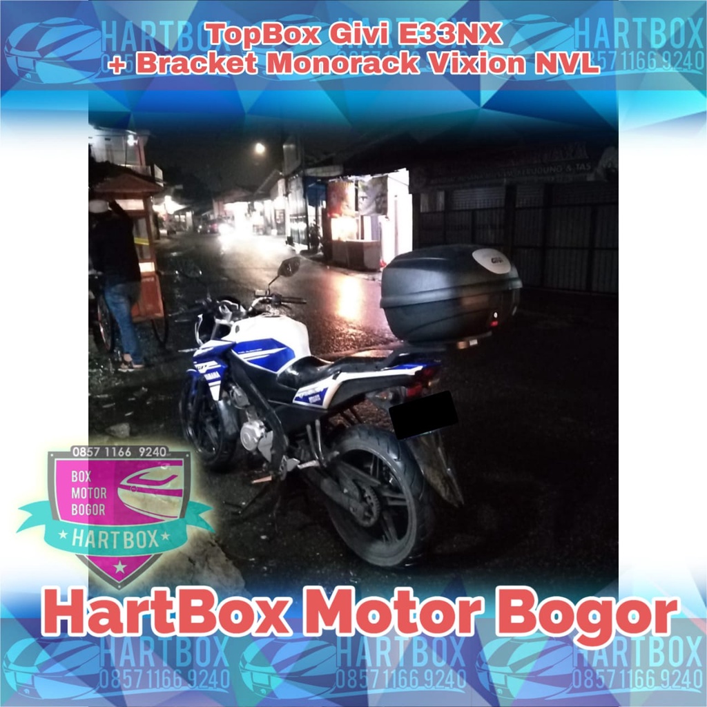 Promo Paket Murah Box Givi E33NX & Bracket Monorack Yamaha Vixion NVL | Box Belakang Givi E 33 | Bre