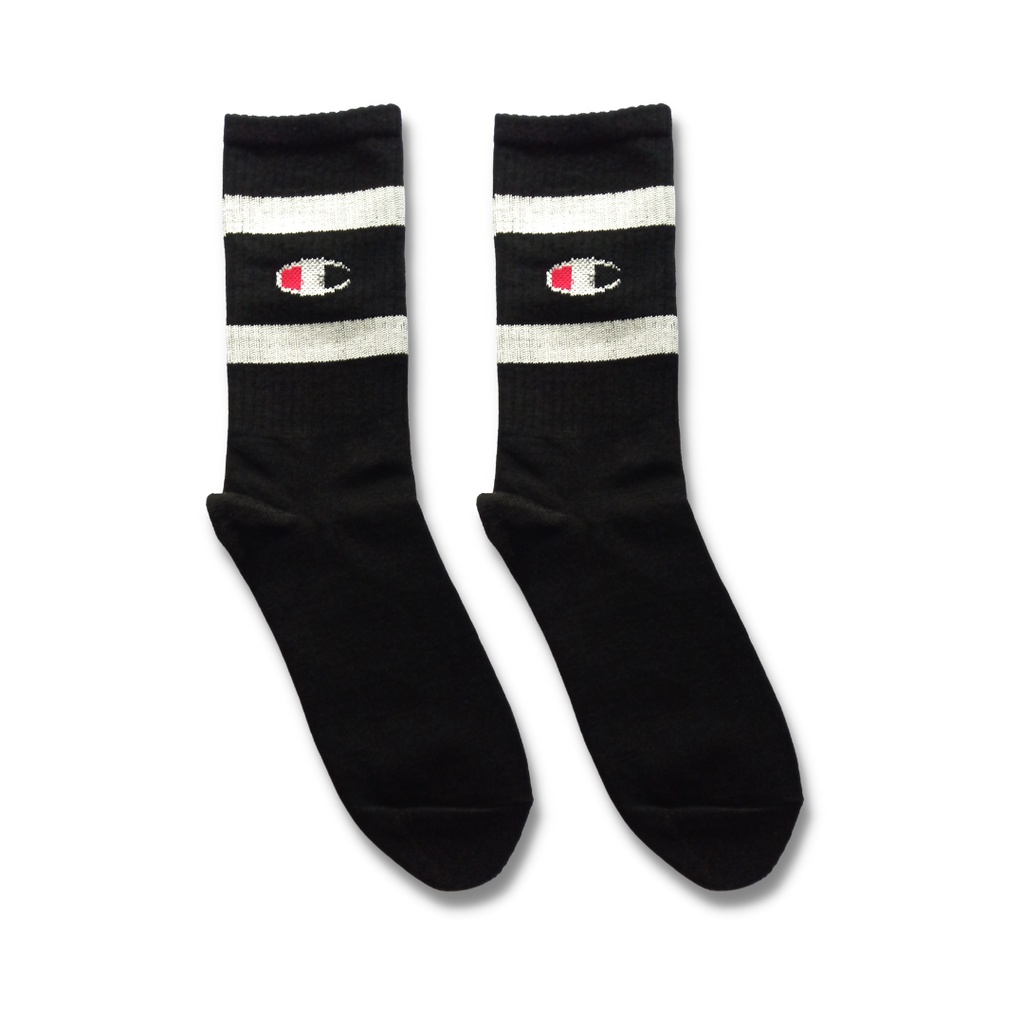 Kaos Kaki Oldschool Skate - Kaos Kaki Premium - Andalusia Official-Champion Hitam Strip