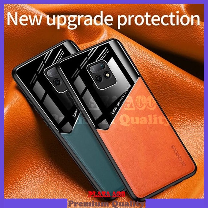 Leather Glass Case Xiaomi Redmi Note 9 - Casing Xiaomi Redmi Note 9 Case
