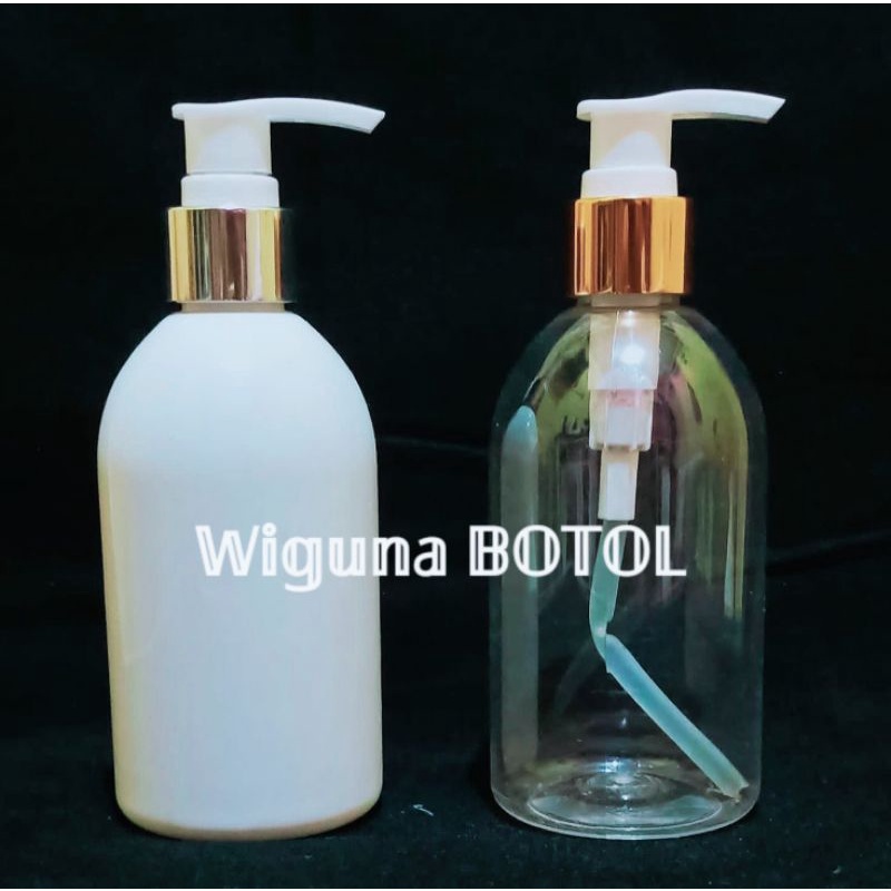 Botol Pump 250 ML  / Botol 250ml oval Tutup Pump Lotion Ring alumunium