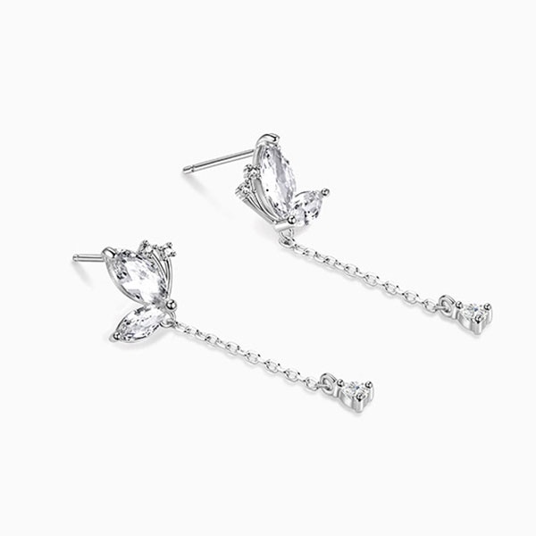 XiaoboACC Anting Tusuk Gantung Desain Kupu-Kupu Hias Zircon Gaya Korea Untuk Wanita Butterfly