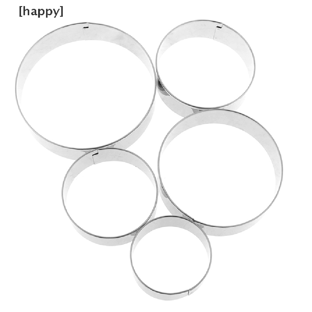 5 Set Cetakan Kue Bentuk Bulat Bahan Stainless Steel