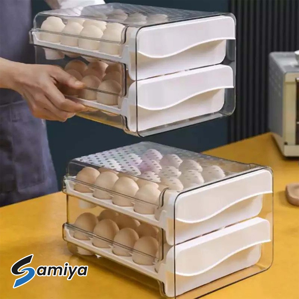 egg storage box container tray fridge / tempat penyimpan telur / kotak box menyimpan telor