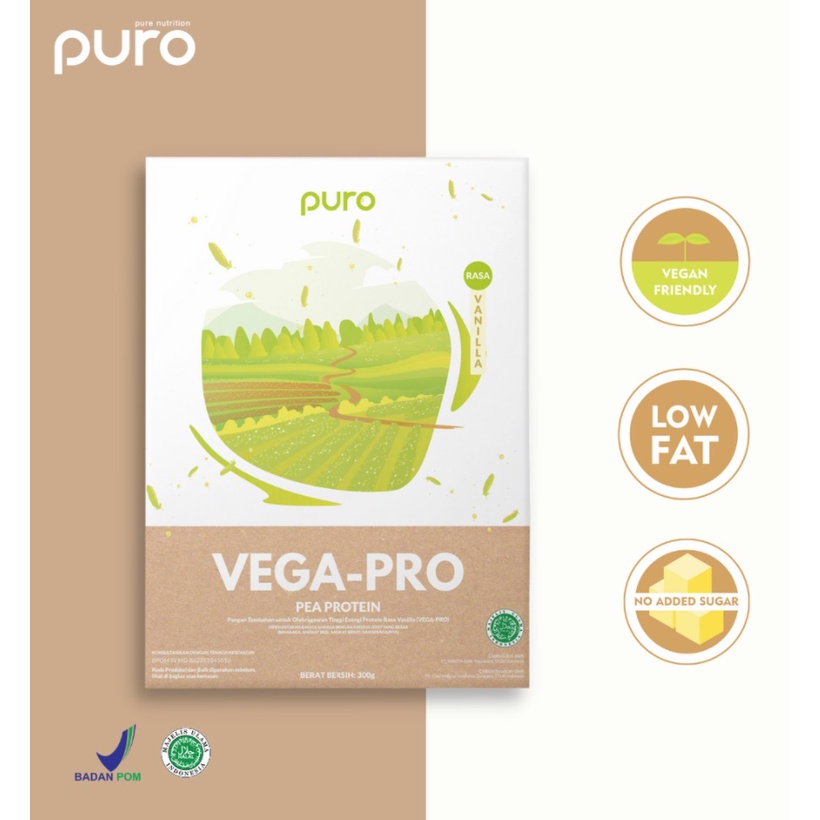 

PURO VEGA-PRO Pea Protein Isolate susu protein 300gr Vegapro Vega Pro