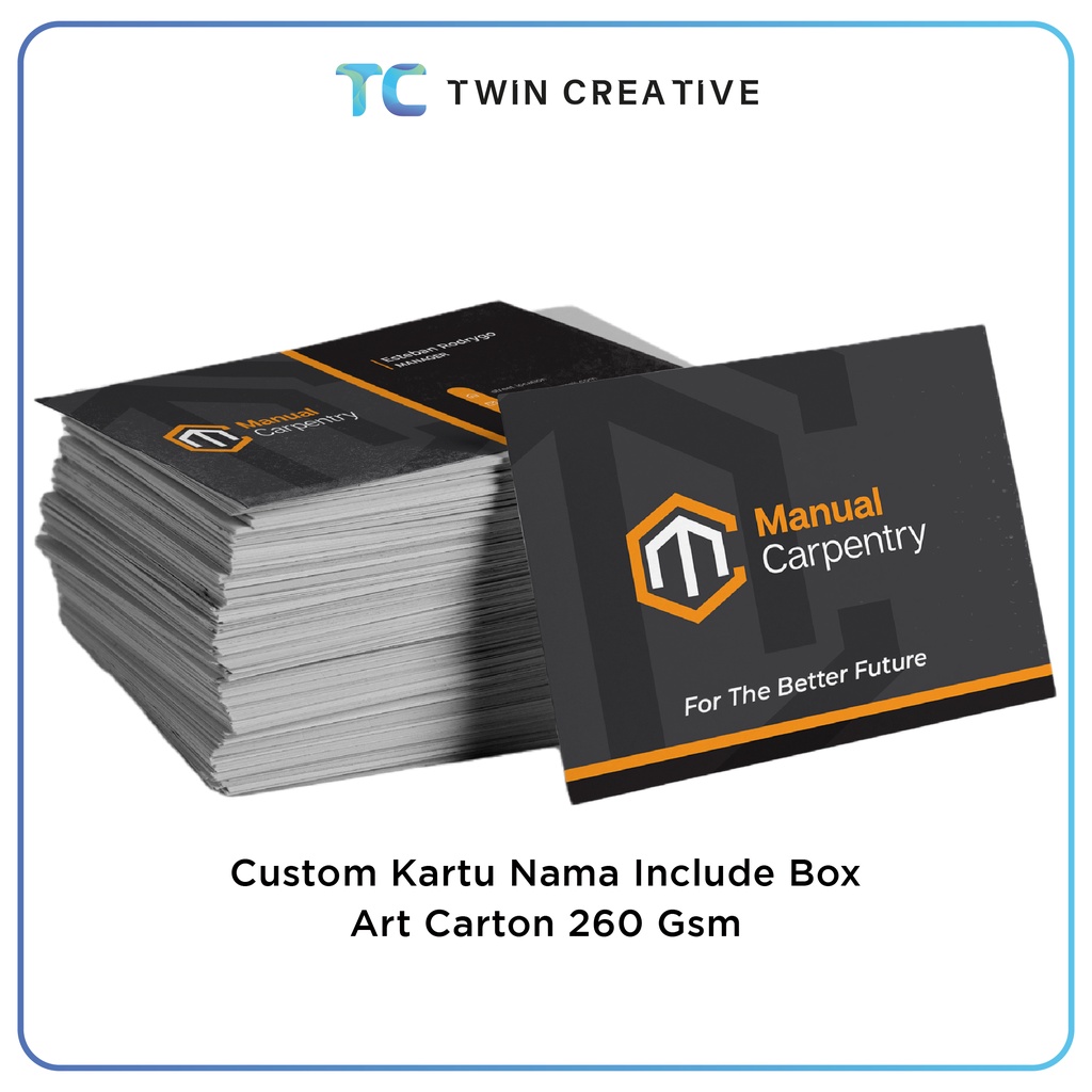 Kartu Nama Custom Include Box Bahan Art Carton 260gsm  - KN AC 260gsm