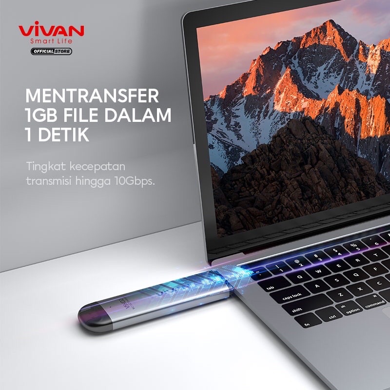 VIVAN M2 Enclosure VSHD2 USB Type C Dual Output 10 GbpsHigh Speed Transmission Casing Alumunium Alloy - Garansi 1 Tahun