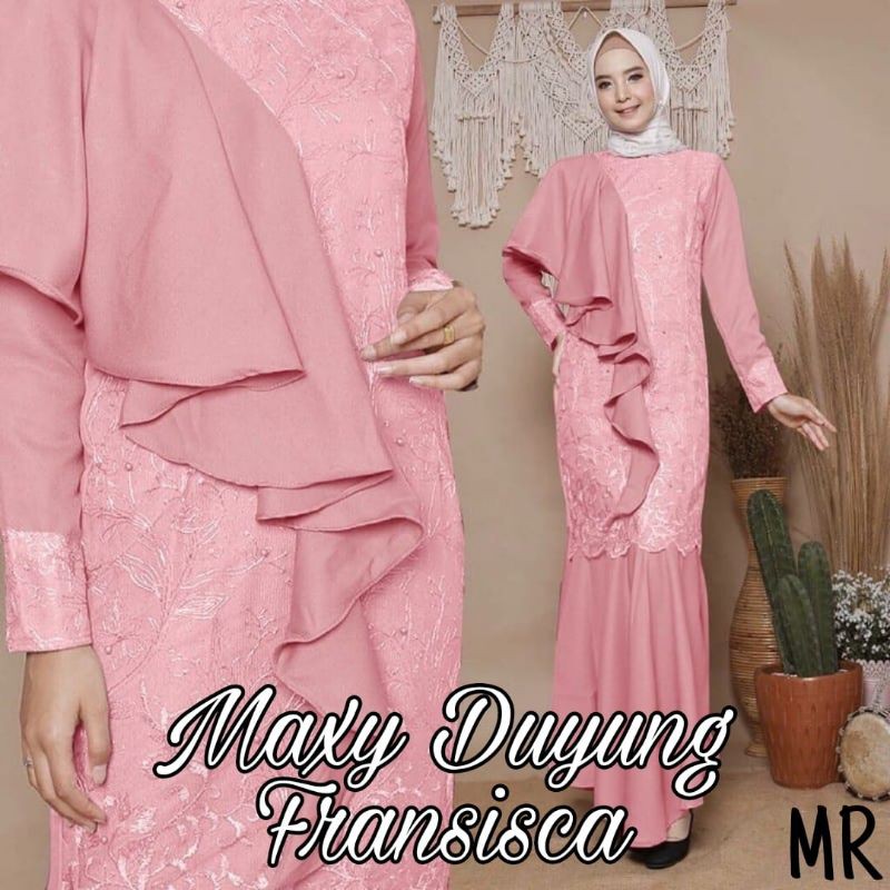 MAXY FRANSISCA DUYUNG, MOSCREPE BRUKAT PREMIUM, GAMIS HIJAB MUSLIM, MAXY DRESS