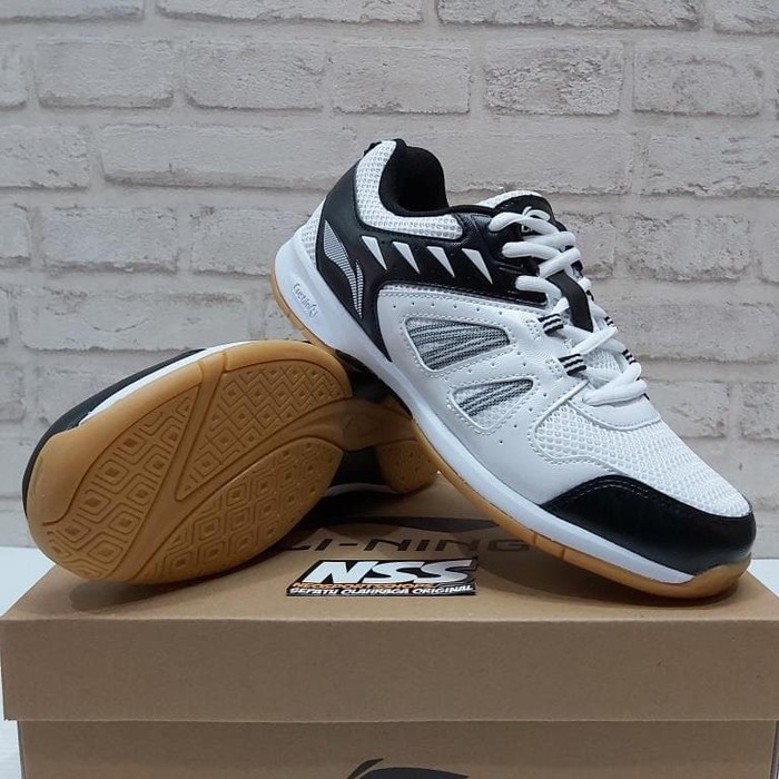 Order Langsung Sepatu Badminton Lining Attack V G5 Original aytq 078-4 White Black - 42 Limited