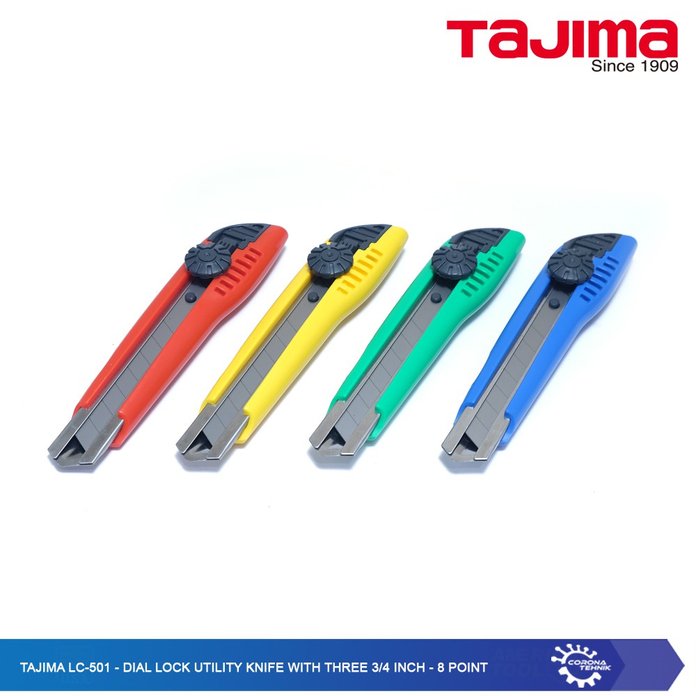 Tajima LC-501 - Dial Lock Utility Knife with Three 3/4 Inch - 8 Point