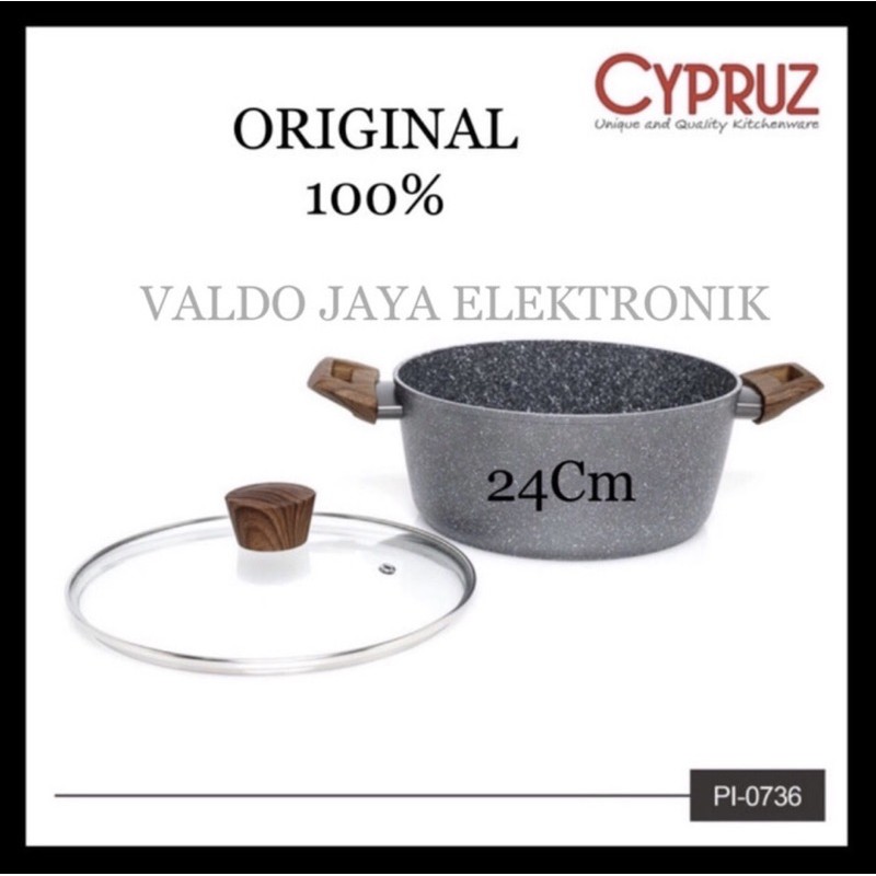 Panci CYPRUZ + Tutup PI-0736 Panci Marble Cypruz Panci Masak PI 0736