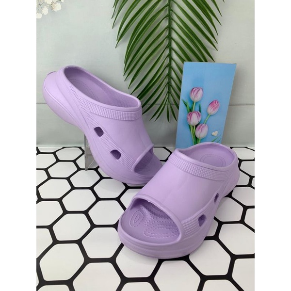 Sandal Wedges Wanita Slop Tinggi Fuji Empuk Sandal Rumah/ Sandal Style