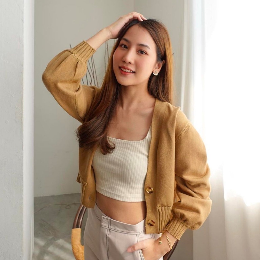Cardi Divola - Cardigan CropTop Wanita Terbaru - Cardigan Rajut Perempuan