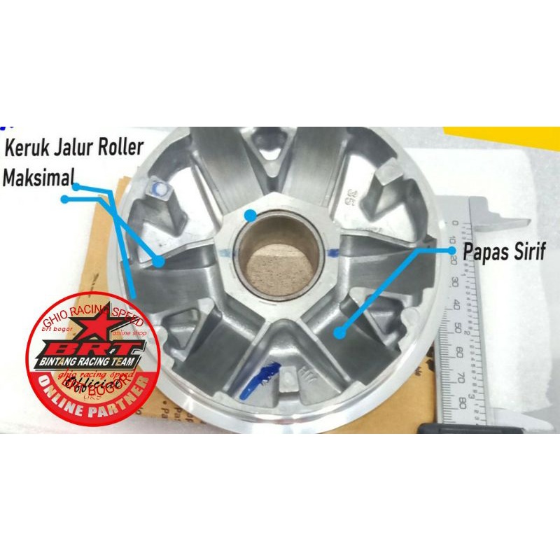 RUMAH ROLLER PULLEY PULEY COSTUME VARIO 125 150 BIG PULLEY RUMAH roller costum vulley costum PCX 150 ADV 150 PNP Big Pully Vario 125 150 Akselerasi Top Speed vuly vulley puli Rumah roller costume rumah roller bubut kirian cvt vario pcx adv rumah roller