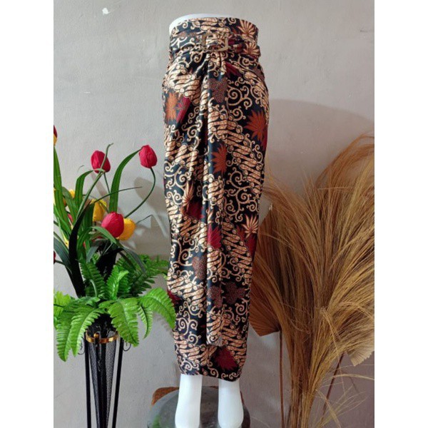 ROK LILIT INSTAN JEIVA REMPEL MAXI BATIK WANITA / ROK BAWAHAN KEBAYA / ROK LILIT BATIK WANITA-kenanga hitam