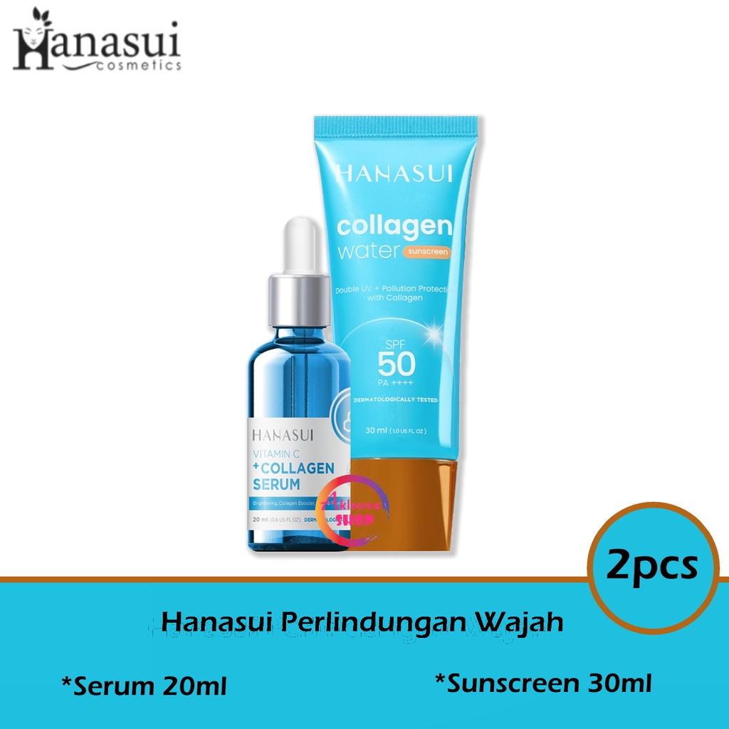 Hanasui Paket Perlindungan Wajah 2pcs (serum biru + sunscreen)