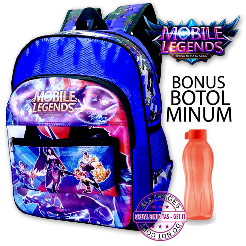 Tas Sekolah SD Ejen Ali Ransel Anak Laki laki BONUS BOTOL Mobile Legend