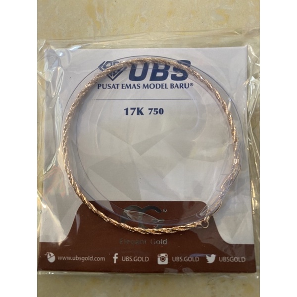Gelang kawat emas asli kadar 750 rosegold