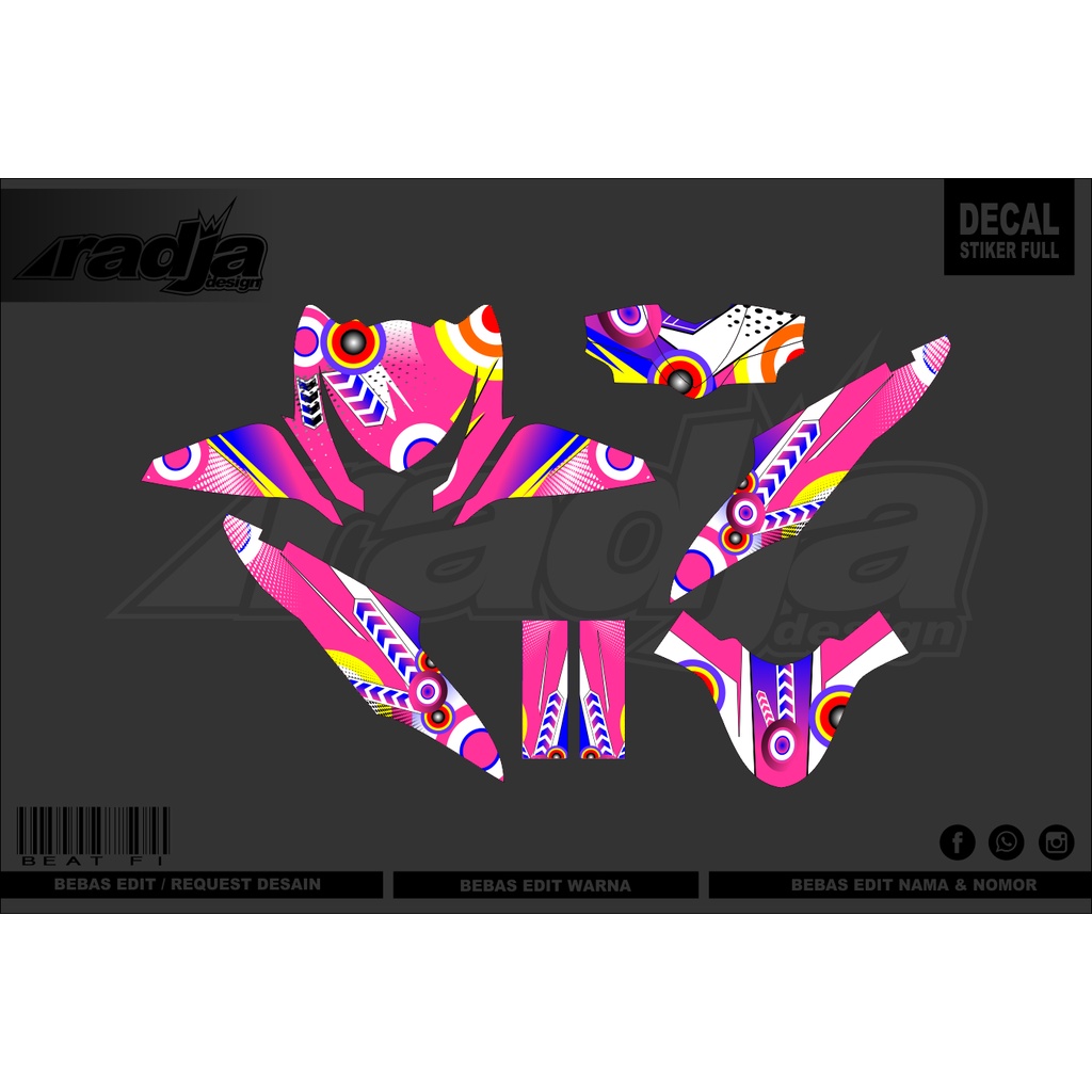 DECAL STICKER BEAT FI 2012 - DEKAL STIKER PINK BIRU (001) KATALOG 2018-2019