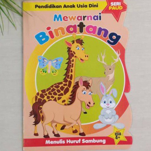 Buku Mewarnai Binatang  dan Menulis Huruf Sambung