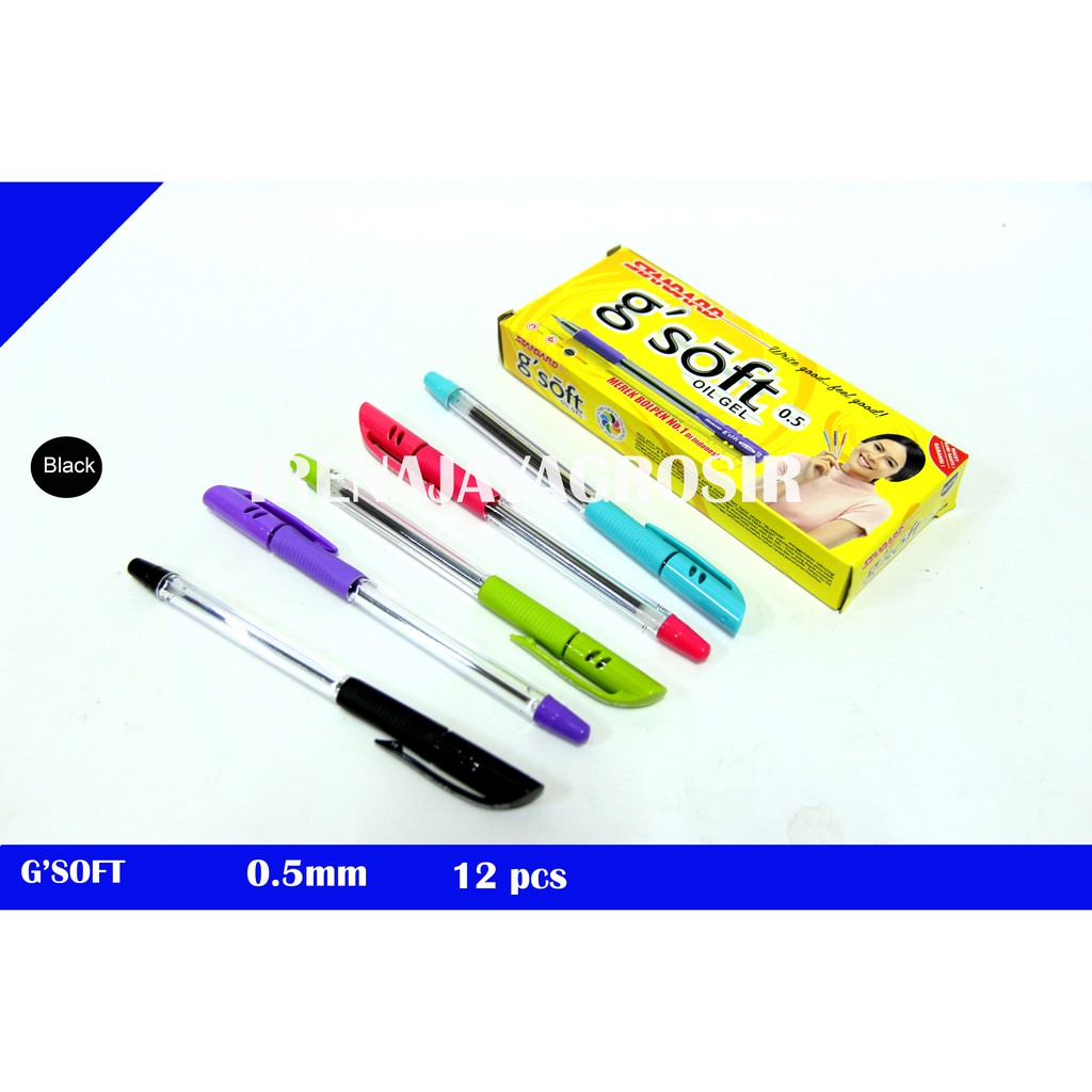 IRENAJAYAGROSIR - STANDARD PULPEN BOLPEN G SOFT PENA GSOFT 0,5 12 PCS GROSIR MURAH