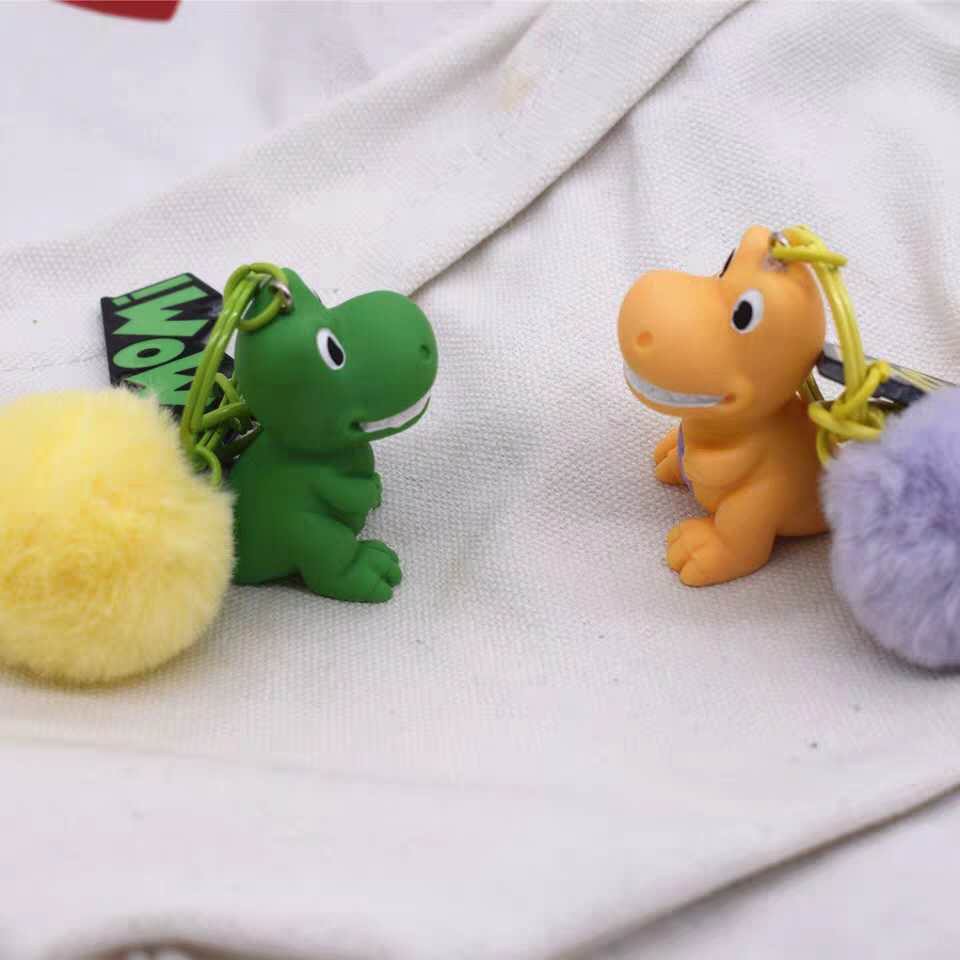 GANTUNGAN KUNCI DINOSAURUS WOW BULU-BULU / KEYCHAIN DINOSAURUS / GANTUNGAN KUNCI LUCU