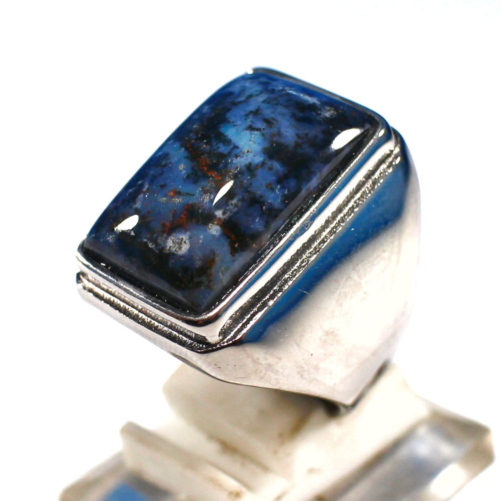 CINCIN BATU AKIK NATURAL BACAN DOKO KEMBANG BLUE Z OCTAGON BODYGLASS