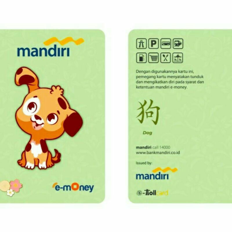 eMoney Mandiri Shio ANJING (Dog) ORI /Like eTOLL Tapcash Flazz or Brizzi