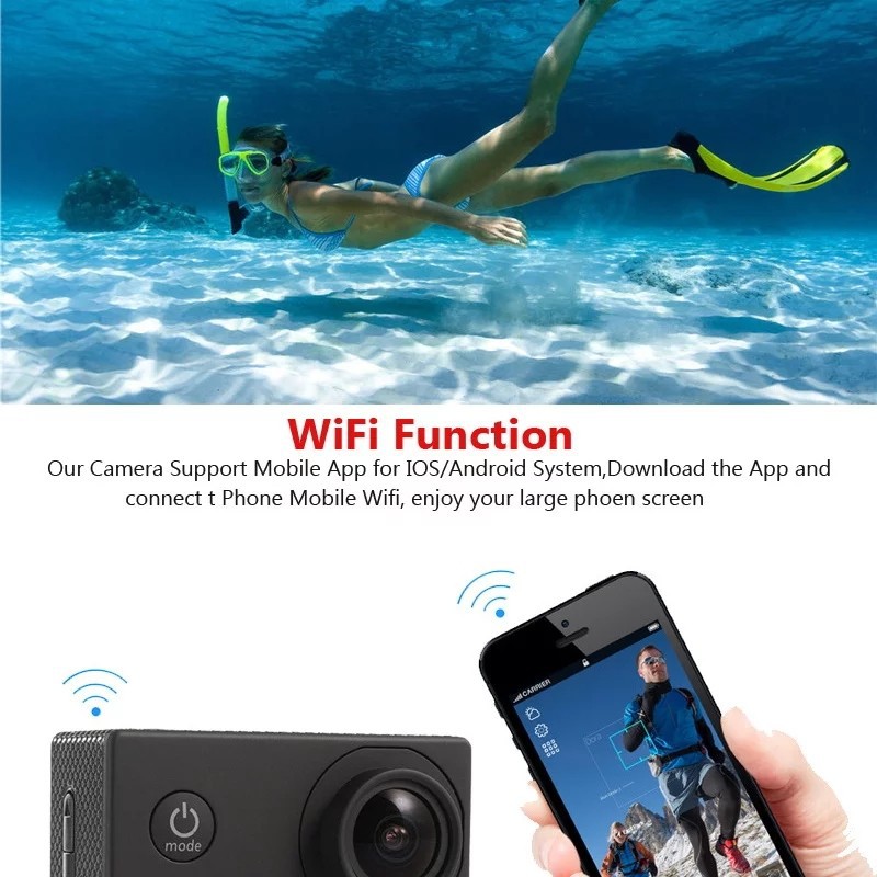 NA - Action Camera 4K Ultra HD WIFI Waterproof Sport Camera Go Pro