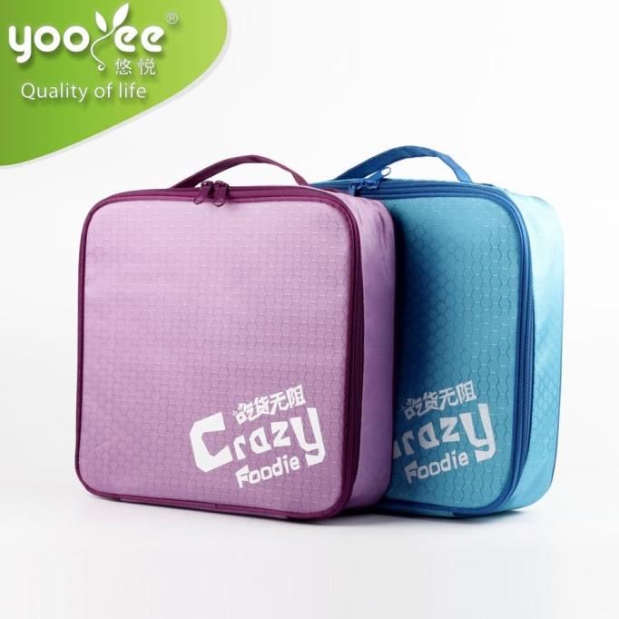 Tempat makan Lunch box set Kotak Makan BPA Free Yooyee 615 Dengan Tas