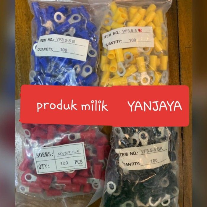 skun kabel ring 3.5-5 4mm warna/skun O kabel 4mm/skun ring kabel 4mm