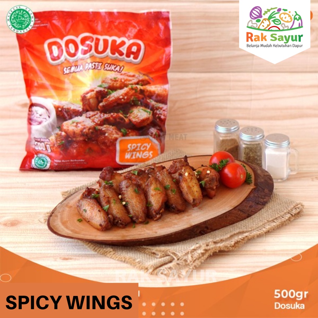 

Sayap Ayam Berbumbu Spicy Wings 500gr Dosuka Rak Sayur Padang