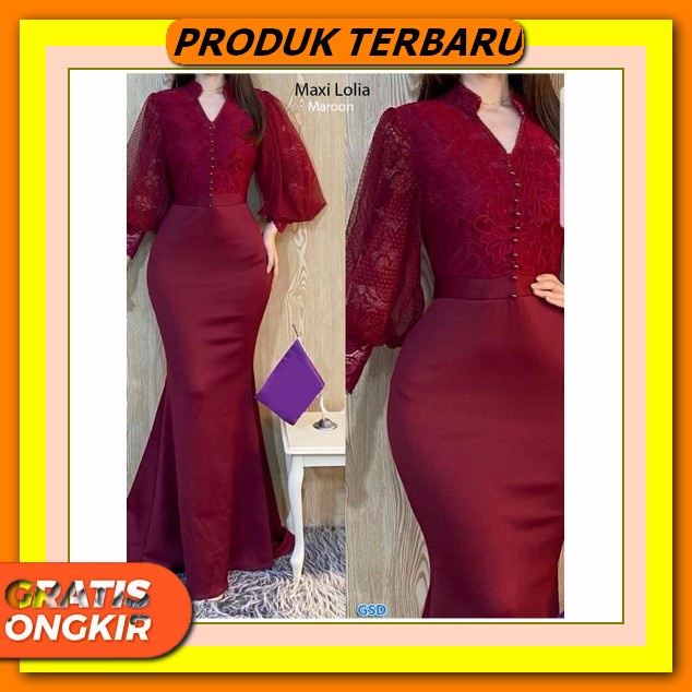 Baju Dress Wanita Cewe Kerja Gereja Gaun Kondangan Pesta Pernikahan Imlek Sincia Dress Wanita Dewasa