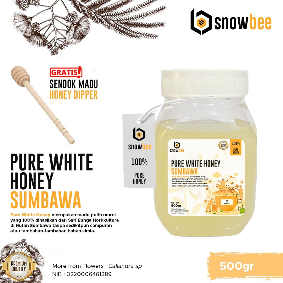 MADU PUTIH MURNI HUTAN SUMBAWA 500GR | SNOWBEE PURE WHITE HONEY MADU PUTIH MURNI &amp; ASLI