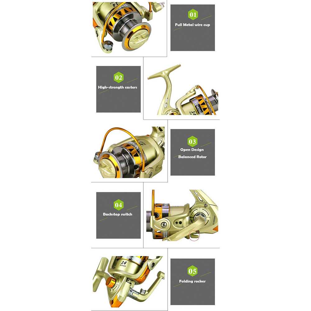 (BISA COD) FTIHSHPYUMOSHI JF5000 Reel Pancing Spinning 5.2:1 Gear Ratio