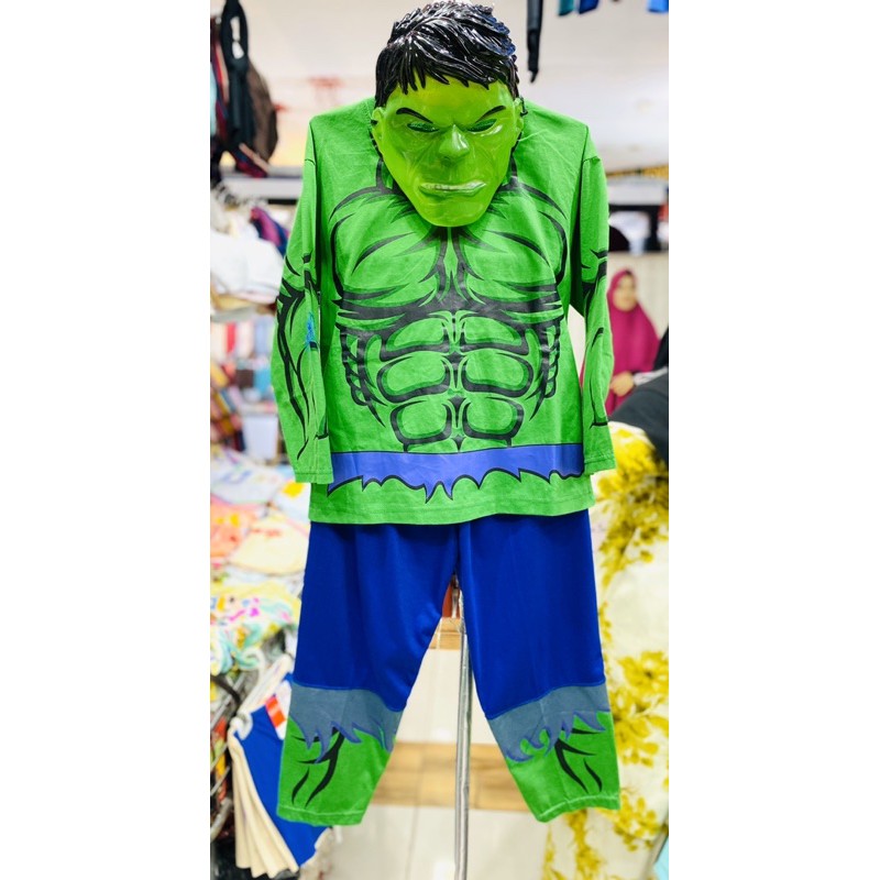 Baju Topeng Anak | Baju Kostum + Topeng Anak Laki-Laki AZADA | HULK