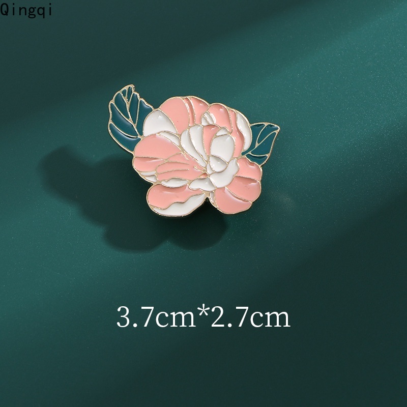 Bros Pin Enamel Bentuk Bunga Matahari Mawar Peony Camellia Untuk Pakaian