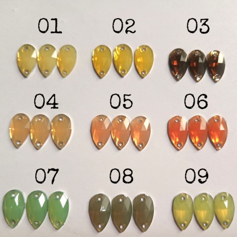 Payet Doff Tetes 7x12mm Permata Jahit Diamond Resin -+200pcs