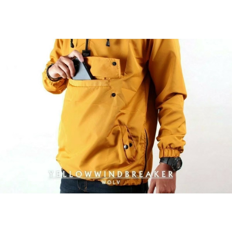 Jaket Cougle Wolv Jaket Cougle Unisex Yellow Jaket Windbreakers