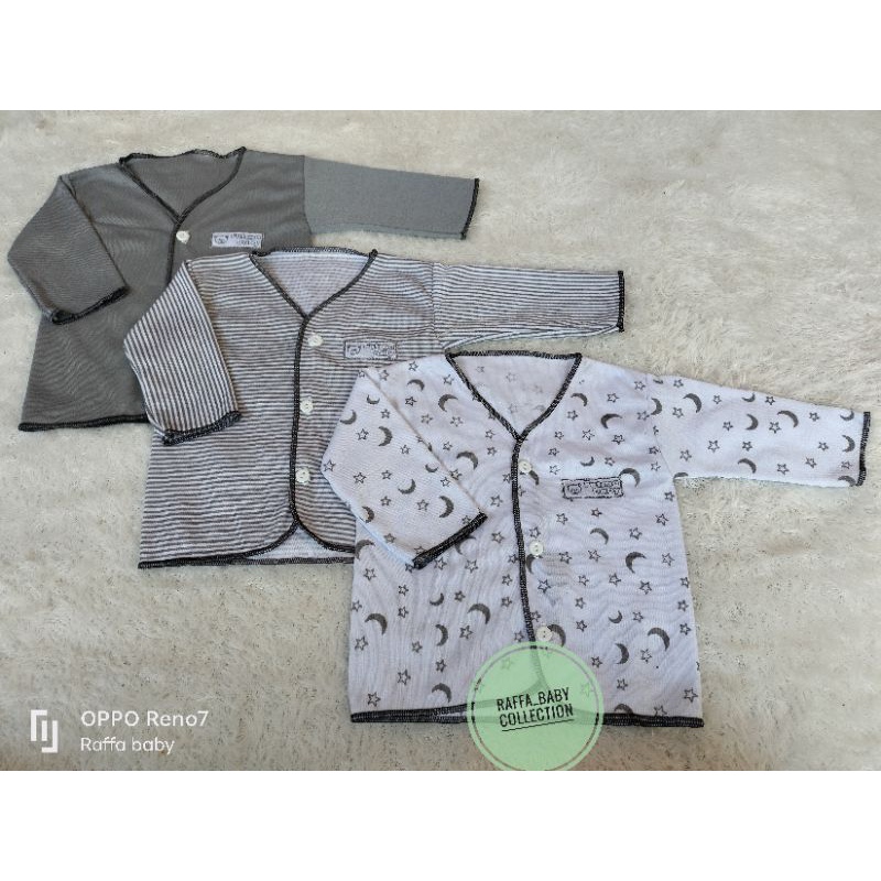 Paket hemat isi 18pcs/9stel baju bayi baru lahir(seri abu)